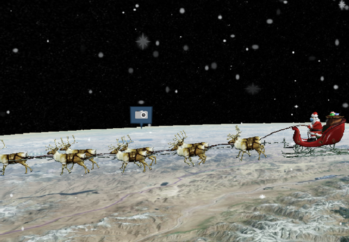  Santa Claus comienza a repartir regalos con la ayuda de sus renos
