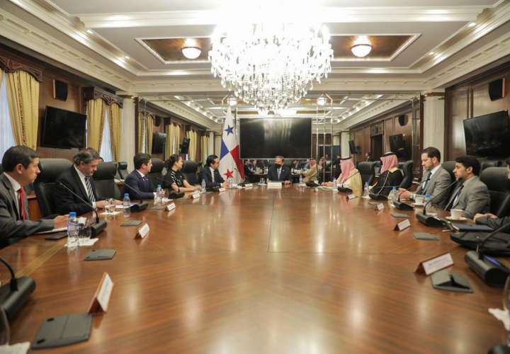 La delegación de Arabia Saudita se reunión en la Presidencia con el mandatario, 