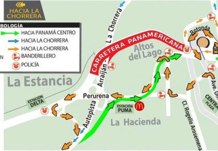 Plan de manejo durante las horas de cierre de la vía Panamericana.