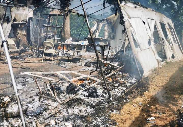 Detención para inmigrantes señalados por incendiar campamento en Darién