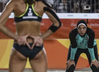  Doaa Elghobashy en el partido ante Alemania. Foto EFE