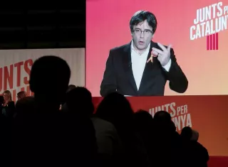 El expresidente de la Generalitat de Catalunya Carles Puigdemont, en  Barcelona. EFE