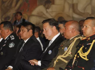 Los directores de la Policía Nacional, SENAN y Senafront, Omar Pinzón, Belsio González y Cristian Hayer, se jubilan el próximo mes.