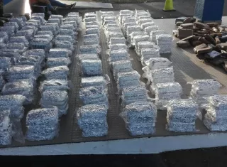 El cargamento de sustancias ilícitas. Foto: @PGN_PANAMA 