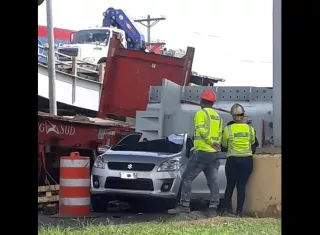 Vistas del lugar del accidente.  Foto: @traficoCPanama