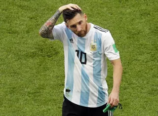 Lionel Messi tras la eliminación de Argentina en la Copa del Mundo. Foto: EFE