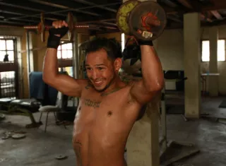 Luis &quot;El Nica&quot; Concepción hizo énfasis en levantamiento de pesas. Foto: Anayansi Gamez
