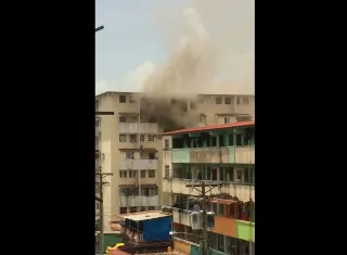 Vista general de las afectación en apartamento incendiado en Los Lagos, Colón.  Foto: Redes Sociales