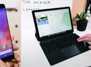 Vista del nuevo teléfono móviles de Google: Google Pixel 3 y  la tableta Google Slate. EFE