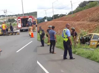 Vista general del accidente en ocurrido en la autopista Arraiján-La Chorrera. Foto: @TraficoCPanama