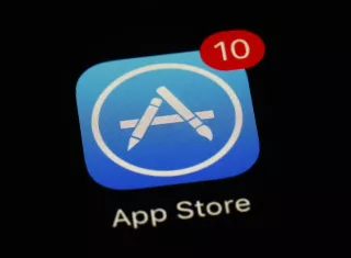 Imagen muestra la aplicación App Store de Apple en Baltimore. AP