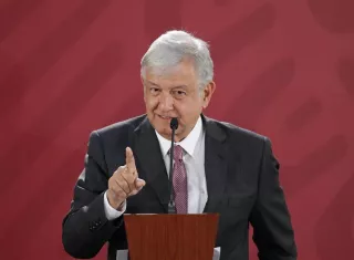El presidente de México, Andrés Manuel López Obrador, ofrece hoy una rueda de prensa en el Palacio Nacional, en Ciudad de México (México). EFE