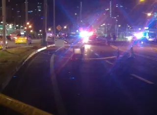 Vista general de la escena del atropello mortal. Foto: Jorge Luis Barría