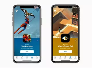 Imagen que muestra la pantalla de un iPhone en la que puede verse el nuevo servicio de la compañía de tecnología Apple, Apple Arcade, este lunes en Cupertino, California (Estados Unidos). EFE/Apple Inc