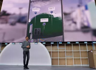 El director de Google, Sundar Pichai, fue registrado este mates, durante la conferencia anual de la empresa con desarrolladores I/O, en California (EE.UU.). EFE