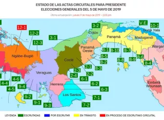 Distribución de las actas circuitales a nivel nacional. Imagen JNC2019