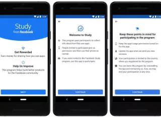 En la imagen aparece la portada de nueva aplicación, que se llamará "Study from Facebook" (Estudio de Facebook), que es voluntaria, y por la cual la compañía pagará dinero a los usuarios para incentivar su participación. EFE/Facebook