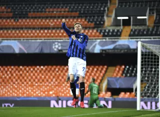 Josip Ilicic celebra su anotación. Foto: AP