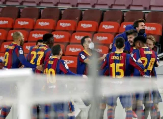 Festejo del gol de Gerard Piqué /EFE