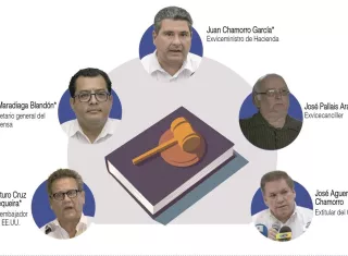 En una declaración, el Ministerio Público explicó que acusó a esas ocho personas por ser presuntos autores de los delitos de conspiración para cometer menoscabo a la integridad nacional. Imagen EFE