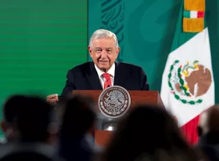 Mandatario mexicano, Andrés Manuel López Obrador, durante su conferencia matutina en Palacio Nacional en la Ciudad de México(México). EFE