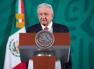  mandatario mexicano, Andrés Manuel López Obrador, durante una rueda de prensa en Palacio Nacional, de la Ciudad de México (México). EFE