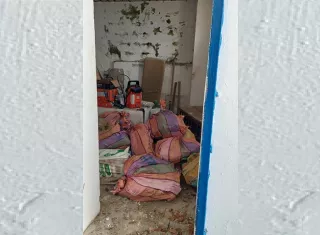 Los paquetes de droga estaban dentro de varios sacos.