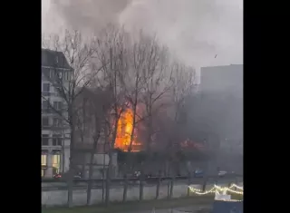 Vista general del área en donde ocurrió el incendio. Captura de video: Sebastien Lefol