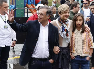 El candidato a la presidencia de Colombia por la Coalición Pacto Histórico, Gustavo Petro (i). EFE