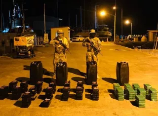 Los paquetes de droga incautados.