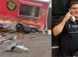  Iván Alonso Cruz Valdez quedó debajo del camión de comida.