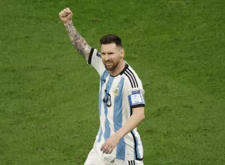 Messi celebra un gol hoy, en la final del Mundial. /EFE