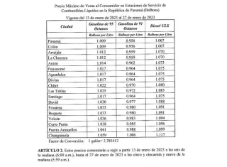 Los precios estarán vigentes desde el 13 y hasta el 27 de enero.