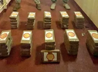 Los 51 paquetes de droga decomisados.