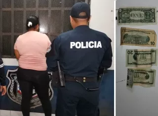 LA ladrona fue aprehendida pocos minutos después del asalto.