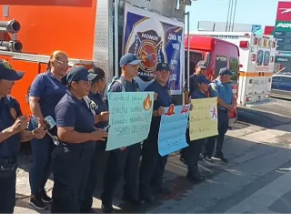 Los miembros del Cuerpo de Bomberos se manifestaron a nivel nacional.