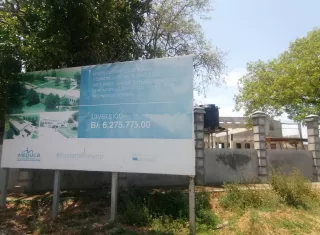 Las obras en el plantel educativo de Boca de Parita están paralizadas desde hace varios meses. 