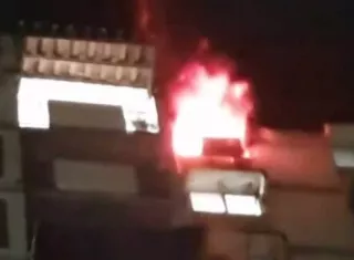 Escena del incendio en el apartamento.  (Foto:  Tráfico Panamá)