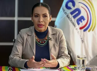 La presidenta del Consejo Nacional Electoral (CNE) de Ecuador, Diana Atamaint. EFE