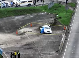 Escena del accidente de tránsito en el Corredor Norte.