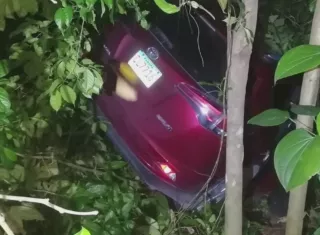 Escena del fatal accidente de tránsito.