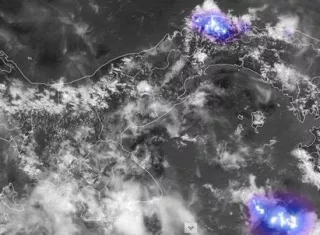 El mapa muestras las posibilidades de lluvias y tormentas en el país.  (Foto: Sinaproc)