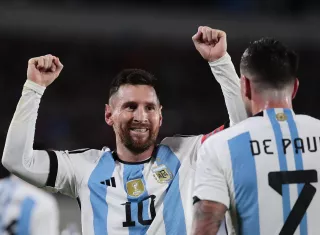 Lionel Messi festeja su anotación. /Foto: EFE