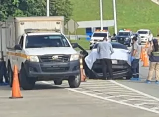 Escena del fatal accidente de tránsito en el Corredor Norte.   Foto Cortesía: @sanmiguelitoaldia