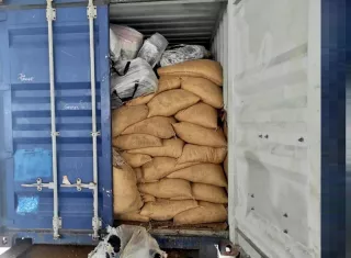 Los 646 paquetes de droga fueron ubicados 18 maletas dentro de un contenedor.