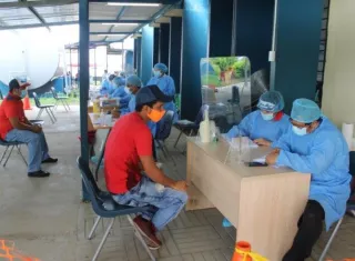 Área fija de hisopado en la policlínica J.J. Vallarino de Juan Díaz.