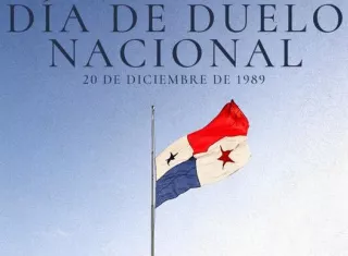 La bandera a media asta.