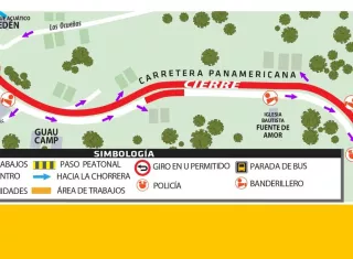 Plan de tráfico vial por cierre de carriles.