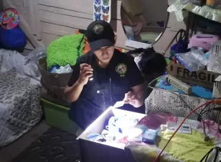 Diligencias de allanamiento durante la operación &quot;Farsa II&quot;.