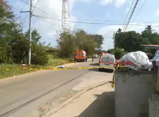 Escena del fatal accidente, donde falleció el menor.